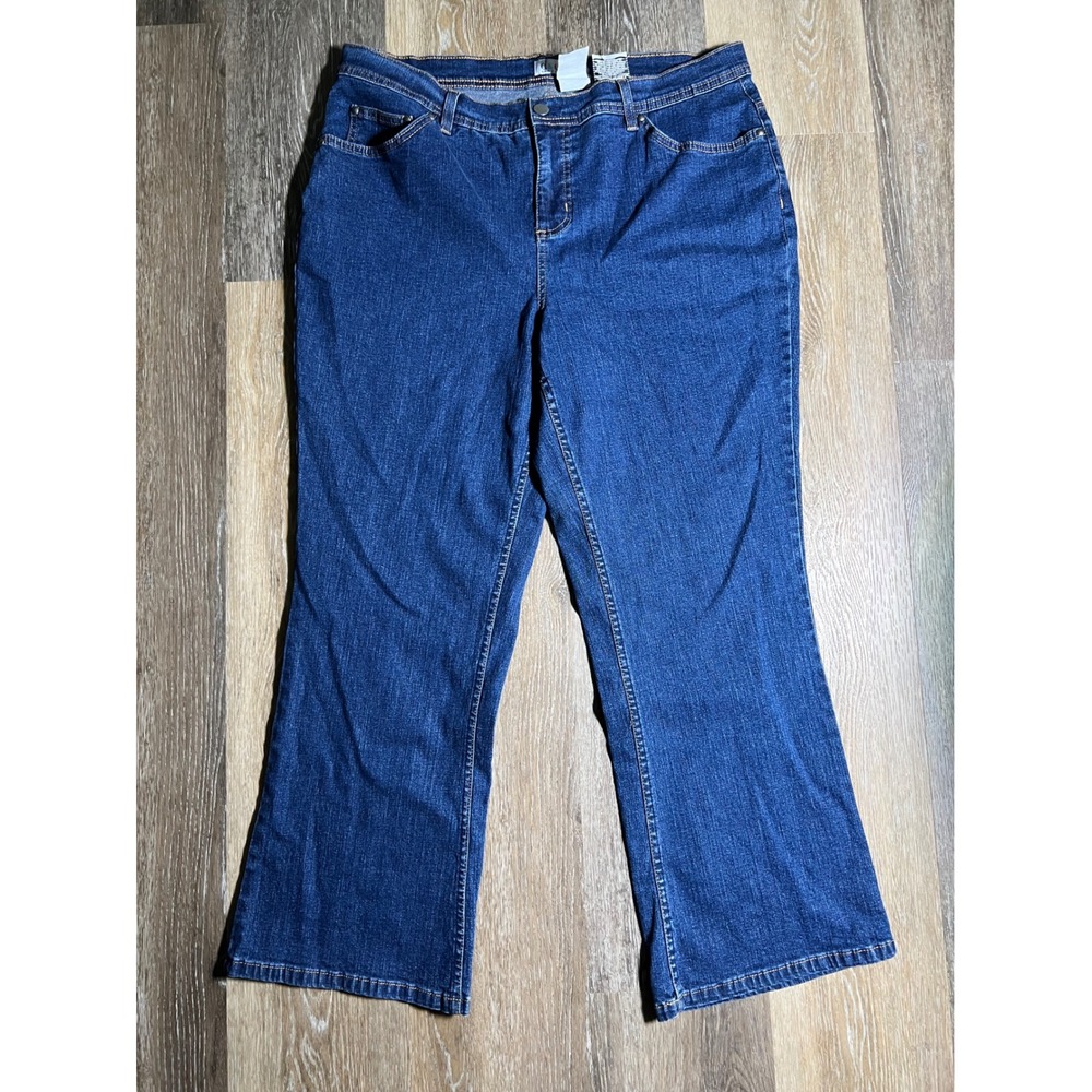 Denim & Co Bootcut Jeans Womens 18WP Blue Excellent Stretch Medium Wash A258929